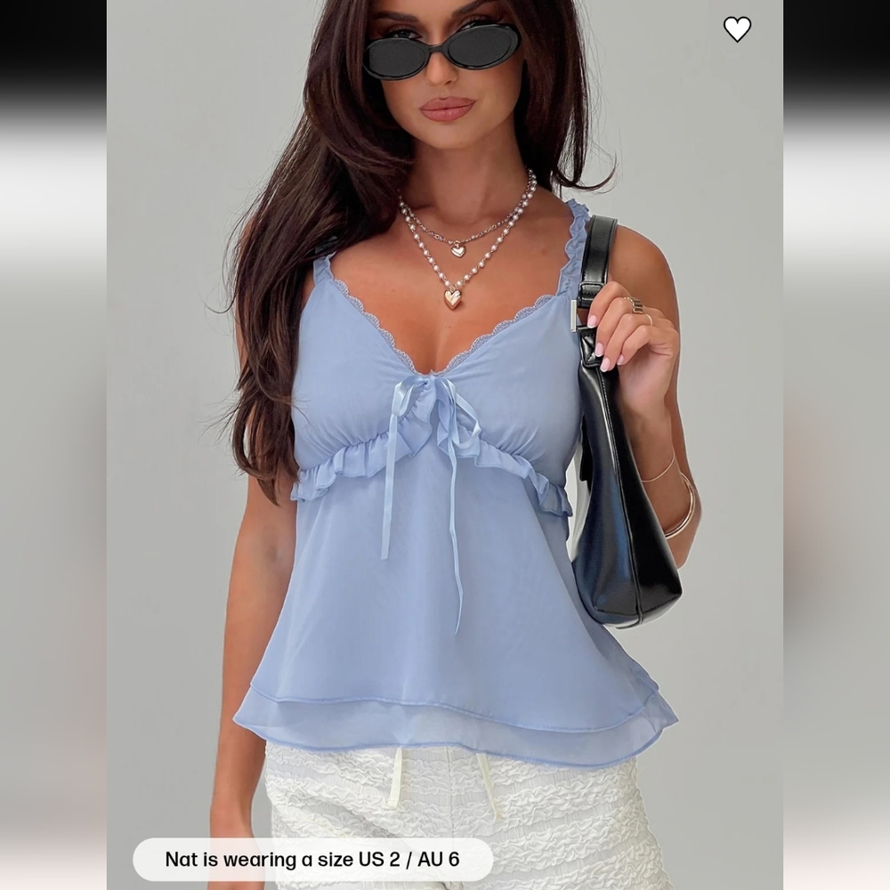 Princess Polly Taini Top Light Blue